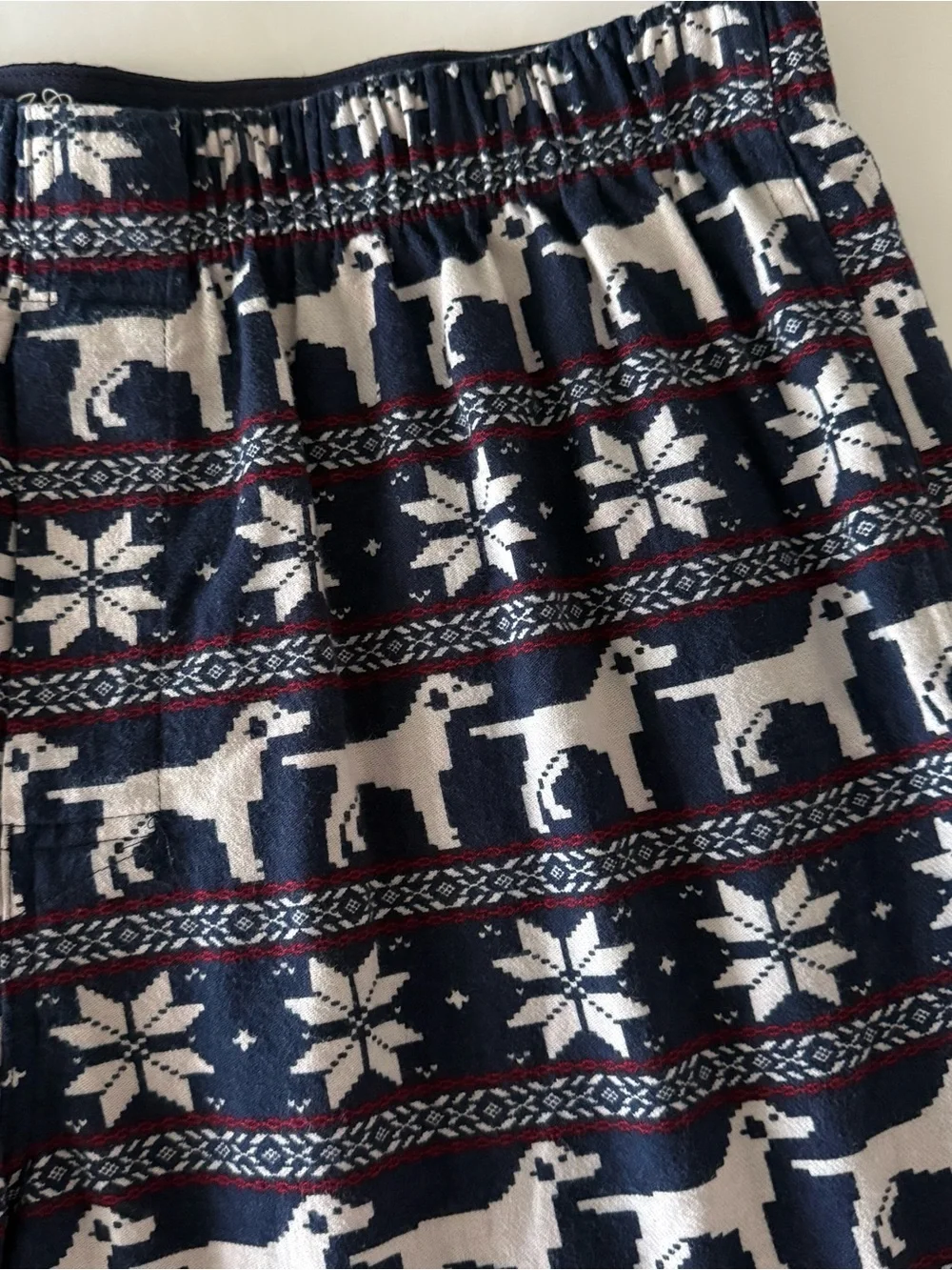 J.Crew Mens Fair Isle Dog Print Flannel Boxers Lounge Shorts Holiday Size L NWOT